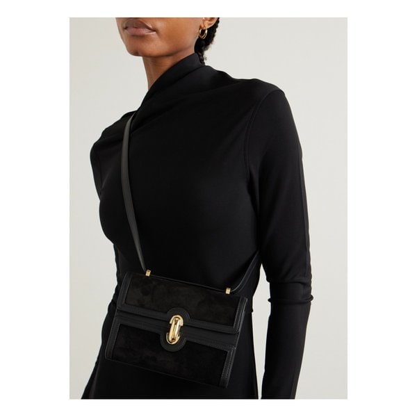 사베트 시메트리 19 가죽 트리밍 스웨이드 숄더 백 블랙 1647597351095126