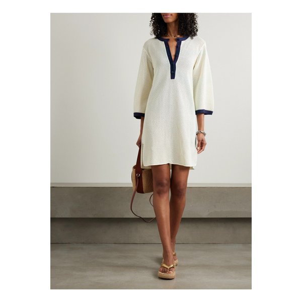 에레스 알바트로스 오픈니트 코튼 혼방 미니 드레스 에크루 1647597360259240