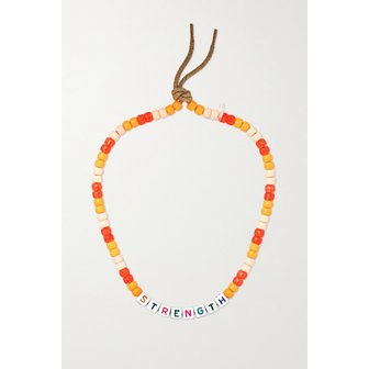 LAUREN RUBINSKI 로렌 루빈스키 스트렝스 비즈 코드 네크리스 오렌지 22250442026425369