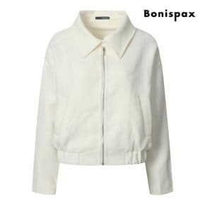 트위드 밴딩 지퍼 점퍼 (XQ2JP007M0)
