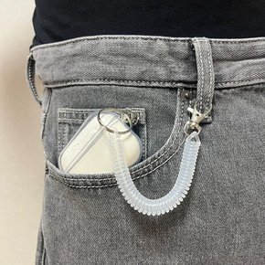 도난방지 스프링줄 핸드폰 스트랩 투명