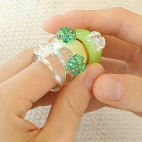 행운의 네잎클로버 호마이카 럭키 우정 디자인 반지 4컬러 Lucky Clover Friendship Design Ring 4 Colors