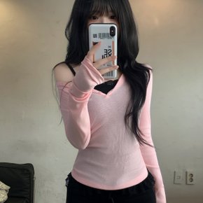 데칼코마니 헨리넥 버튼 슬림 브이넥 골지 긴팔티10color