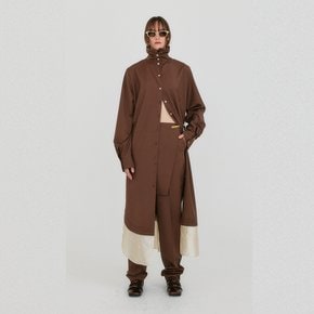 ZEDIA Scarf Layered Pants - Brown