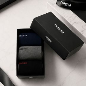 남자 캐주얼 중목 양말 3족 선물세트 RM3305S[36130226]