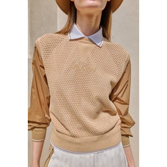A.O.W ALLOVER MASH KNIT VEST  limited edition