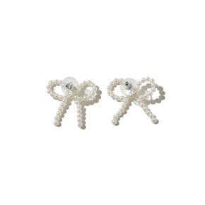 lotsyou_Ribbon bon Pearl Earing White