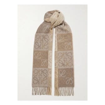 로에베 프린지 인타르시아 울 캐시미어 혼방 스카프 베이지 30049528927116866