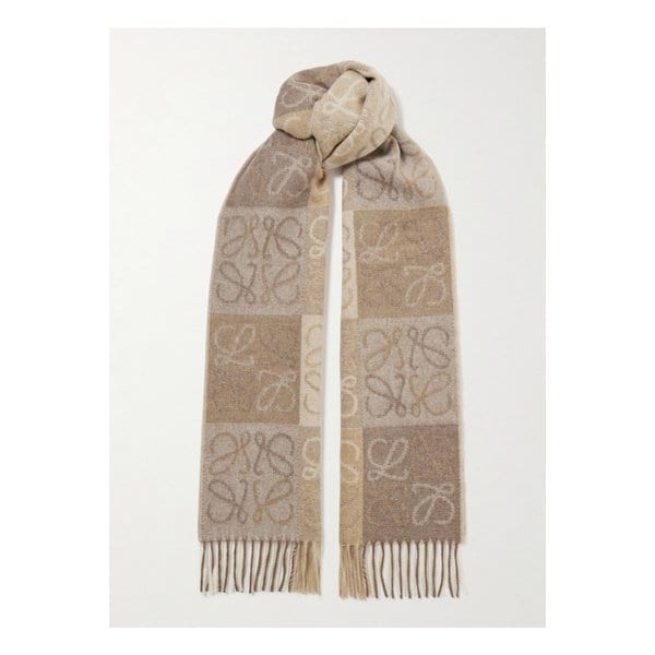 프린지 인타르시아 울 캐시미어 혼방 스카프 베이지 30049528927116866