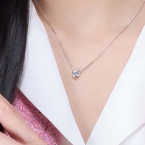 14K 5부 랩 다이아몬드 베젤 목걸이 (감정서 미제공)