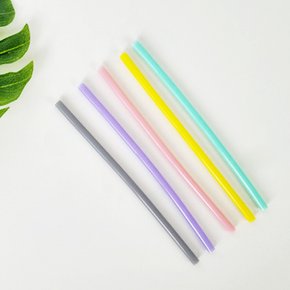 실리콘 빨대 5p(랜덤발송)/재사용빨대/어린이빨대 열탕