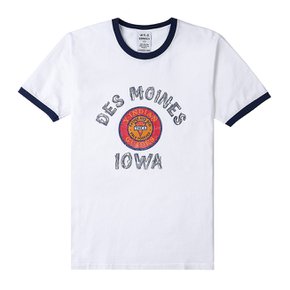 [와일드 동키] T DES MOINES WHITE/NAVY 공용 디 모인 코튼 티셔츠