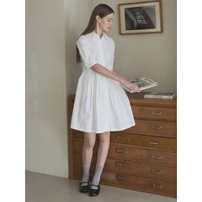 24SS Collar puff sleeve shirt dress_Ivory