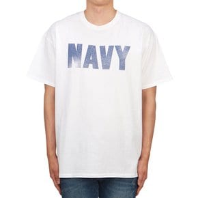 남성 반팔티셔츠 T NAVY WHITE M