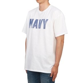 남성 반팔티셔츠 T NAVY WHITE M