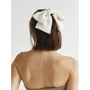 tweed ribbon pin - ivory