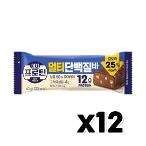 이지프로틴 멀티단백질바 초코바간식 40g x 12개