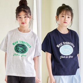 웨스트 반팔 티셔츠 / 여아 주니어 의류 초등학생 옷