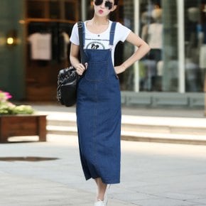 여성 청멜빵원피스 데님 롱원피스 9290