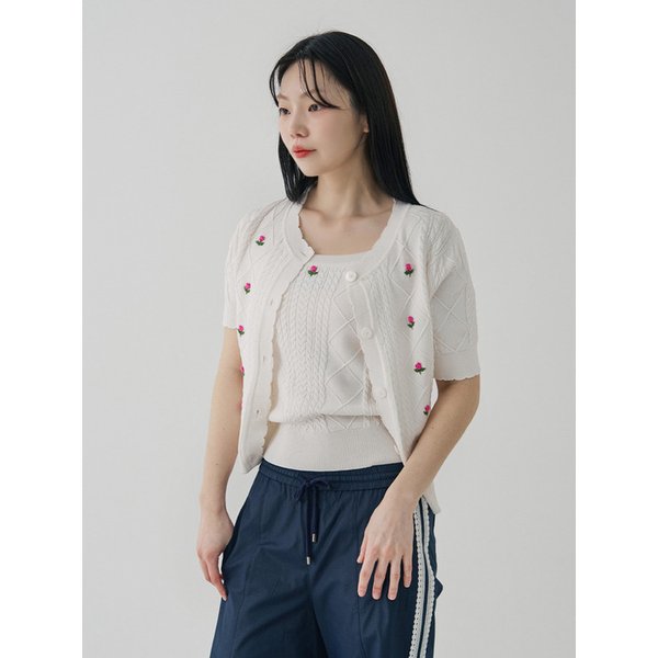 Flower Needlepoint Cable Sleeveless_MB4SKN9