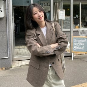 [11/13발송] 소이 울 싱글 자켓_브라운 헤링본 / SOY WOOL SINGLE JACKET