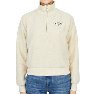 스포티앤리치 쉐르파 쿼터 반집업 QZ662CR CREAM 여자 긴팔 맨투맨 티셔츠