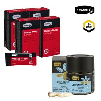 콤비타 UMF5+ 마누카꿀 사셰 꿀 스틱 28입(4주분)+프로폴리스 캡슐 60정(2개월분) +쇼핑백