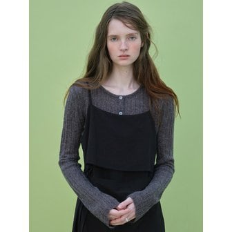 더라우스트 벨티드 플리츠 가디건 CHARCOAL