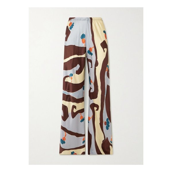 페이스풀 카리스 프린트 새틴 와이드 팬츠 초콜릿 46376663162870877