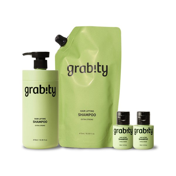 그래비티 헤어리프팅 샴푸 엑스트라스트롱 리필 세트(475ml본품+475ml리필+미니30ml2개)