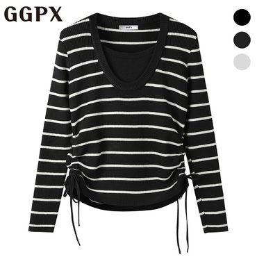 GGPX 레이어드형 사이드 스트링 니트 (GP1KP034F)