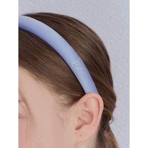 double heart cubic hairband_blue