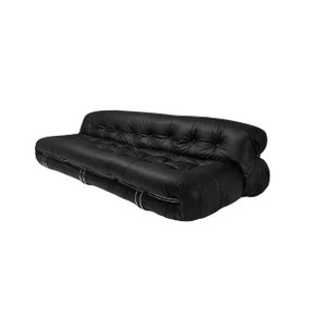 [Cassina 공식수입원 재고보유] Soriana Sofa, 3-Seater (Black/Chrome)