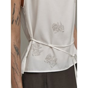 POND PRINTED SLEEVELESS BLOUSE