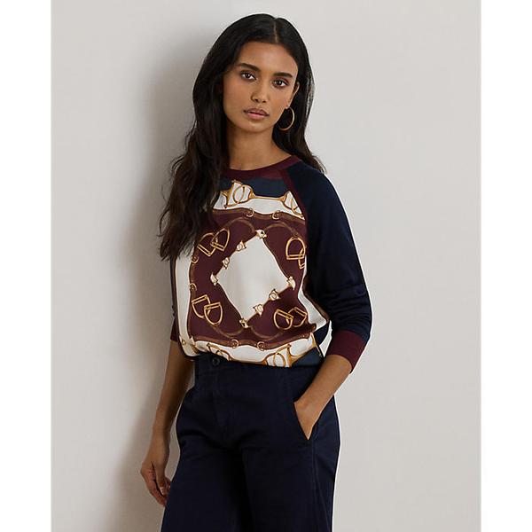 이퀘스트리언 프린트 코튼 블렌드 스웨터(WMLRSWES6820874410)