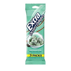 [해외직구]엑스트라 민트 초콜릿 칩 츄잉껌 15피스 3입 6팩 EXTRA Mint Chocolate Chip Chewing Gum