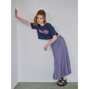 Shaffy BIG logo basic crop tee_Navy