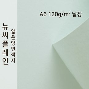 종이문화 뉴씨플레인 얇은 양면색상지 120g A6 No.67 여린연옥 낱장 1매 색지