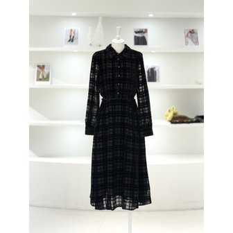 듀엘 [여주점] 여성 체크 카라 롱원피스 (L254PSE036)