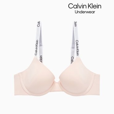 Calvin Klein Underwear 여성 테일러드 로고 AF 퍼펙트 커버리지 컨투어 브라 (QF7766AD-LN4)