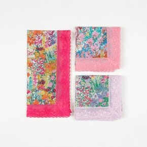 손수건 마리엔느 꽃동산 에티켓 손수건 스카프 60 x 60 (cm) 편안한 손수건