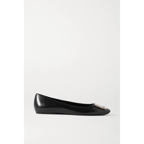 + Trompette Bellerine Glossed-leather Ballet Flats 블랙