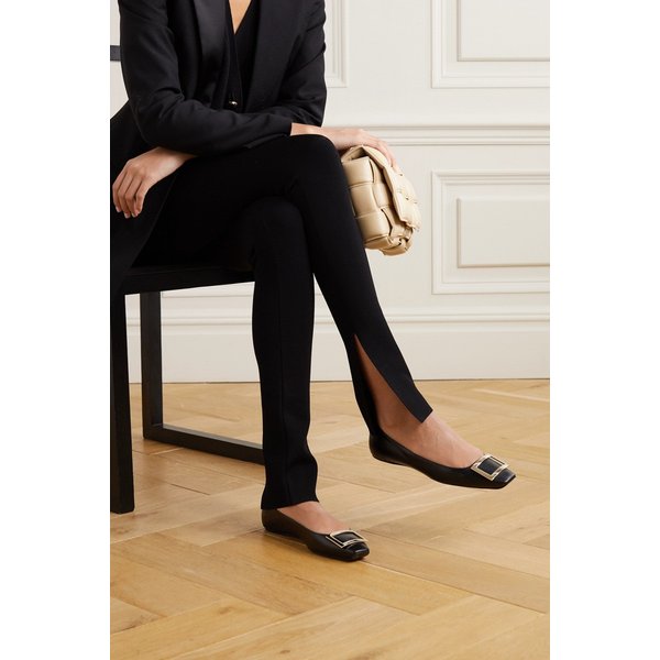 + Trompette Bellerine Glossed-leather Ballet Flats 블랙