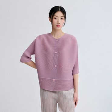 플리츠미 매쉬 컬러 블로킹 돌먼 가디건_PPCDM025001