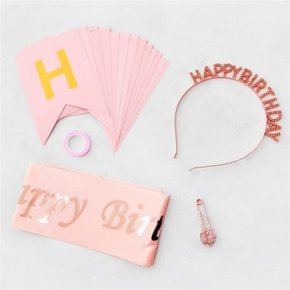 생일축하 이벤트 파티용품 SET (가랜더+머리띠+허리띠+고정핀세트)