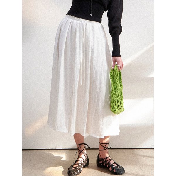 블러쉬 플리츠 스커트(아이보리)