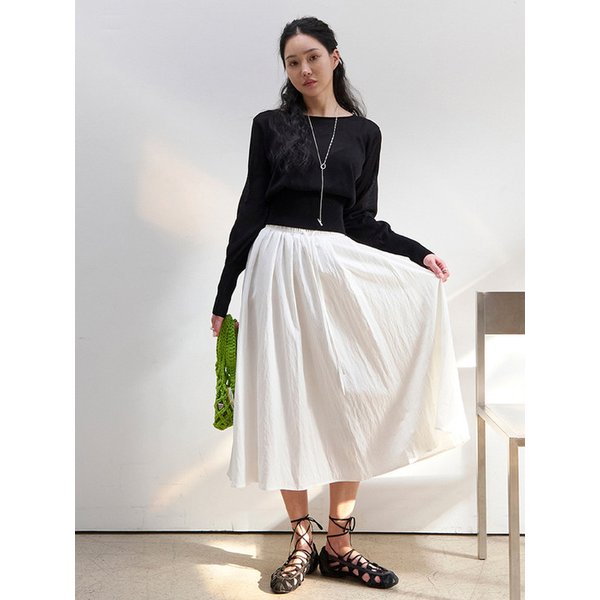 블러쉬 플리츠 스커트(아이보리)