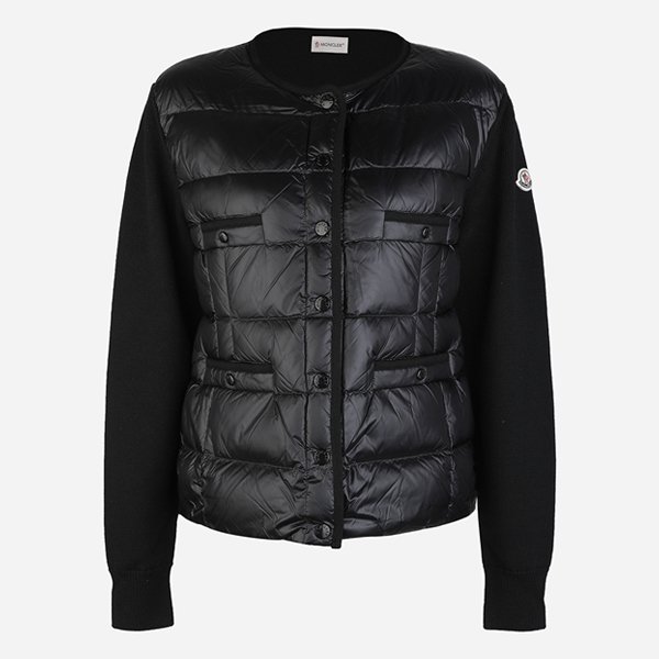 [시흥점] [몽클레어]5F 9B00026 M1131 999 여성 패딩 울 집업 가디건 블랙