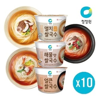 청정원 컵쌀국수 92g x 10개/해물/멸치/얼큰