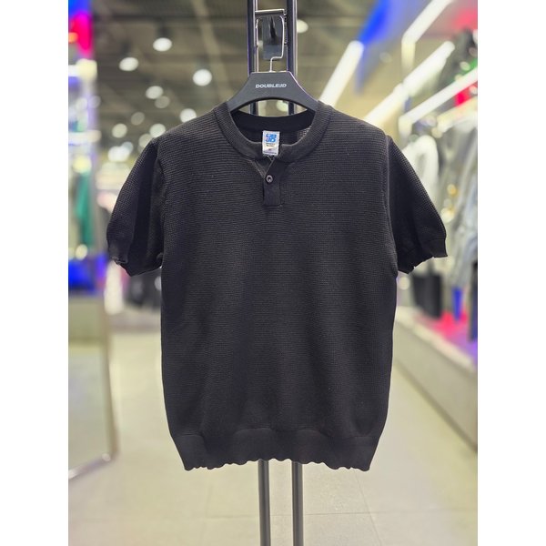 [시흥점] 26 1버튼 라운드니트 반팔티(블랙)/JHZZ10408BK